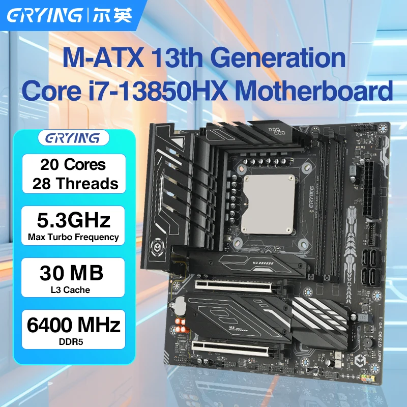 Erying DIY PC Gamer LGA 1151 COMBO COMBO COMBO KIT I7 13850HX Procesador 16C24T DDR5 SATA/NVME M.2 PLACA MADRE