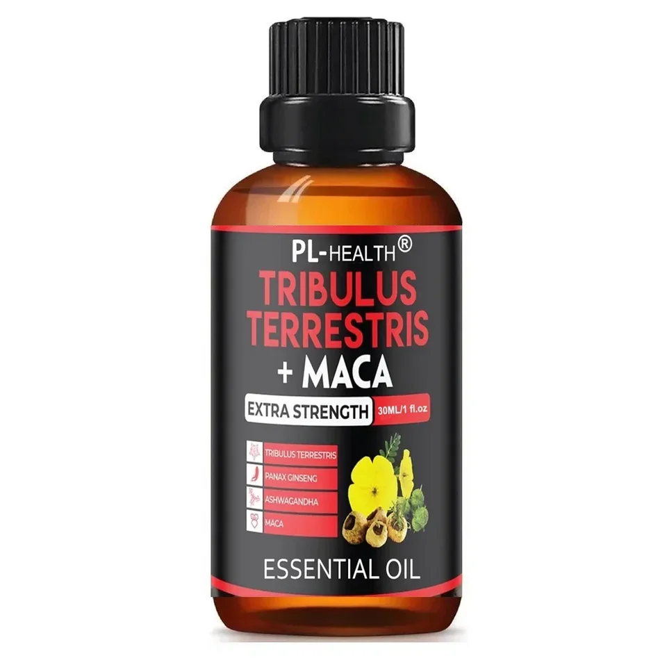 Esenciálny olej Tribulus Terrestris kombinovaný s Ashwagandha, Panax Ginseng Boost Energy, nálada, výdrž 30 ml