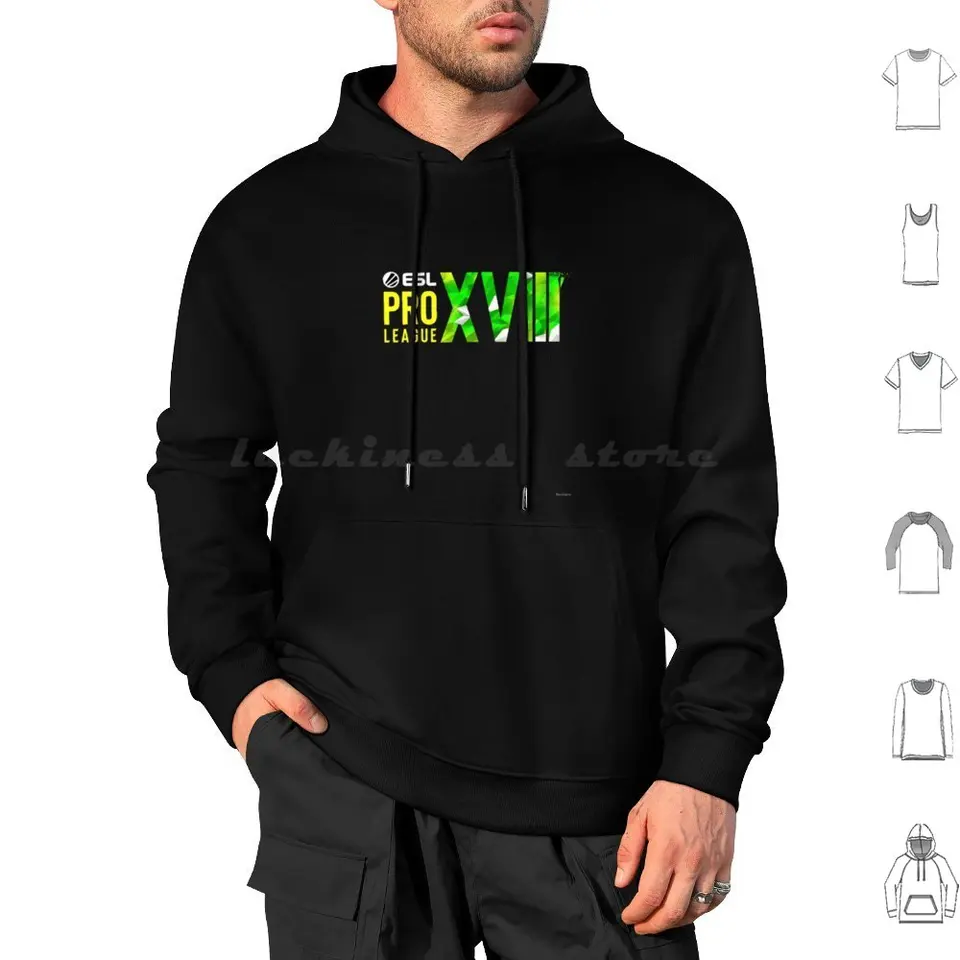 ESL Pro League Season 18 Hoodies s dlhým rukávom CSGO Counter Strike Steam League Valve Valve CS CS Go FPS Game Gaben