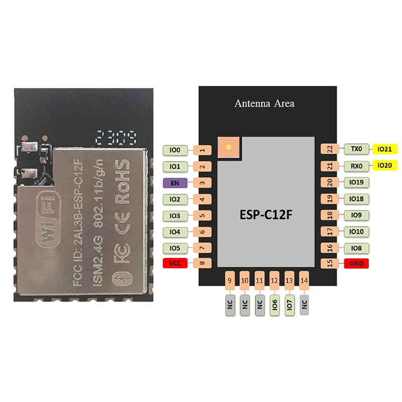 ESP32-C3 ESP8685 ESPISIF Chip ESP32-C12F Serial WiFi Modul WiFi & Bluetooth Dva v jednom module nákladovo efektívny modul