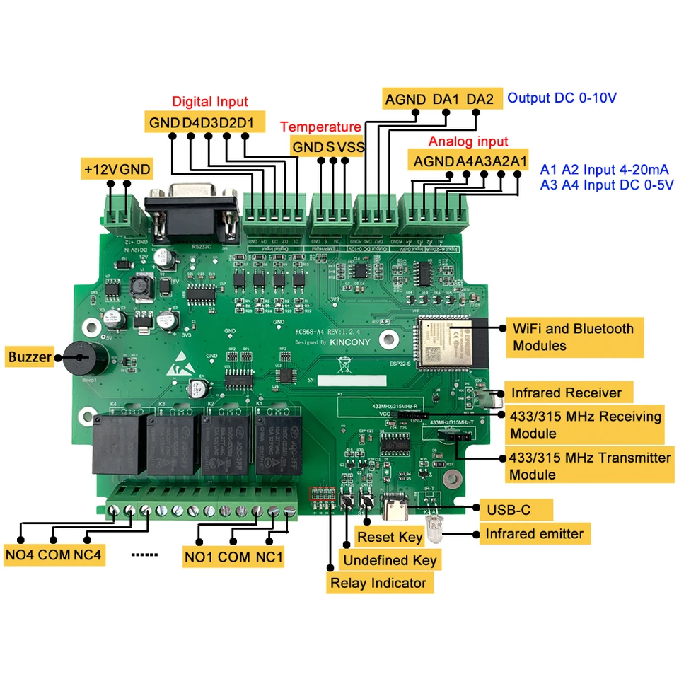 ESP32 Vývojová doska Bluetooth/WiFi Relé modul IR RF 433M regulátor Teplotný kód Bzučiaka pre spínač Arduino DIY Dimmer
