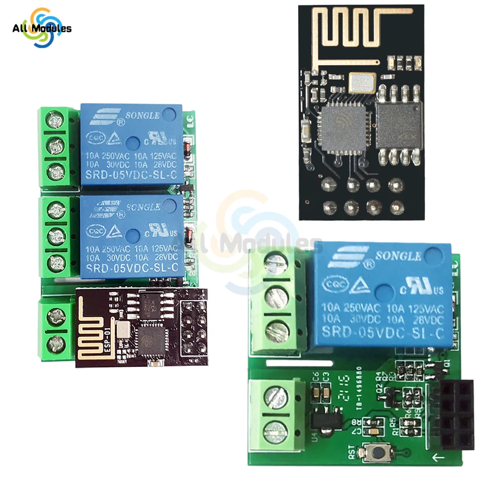 ESP8266 2/1 kanálový reléový modul WiFi ESP-01/01S DC5V s indikátorom relé a resetovacím tlačidlom 2/1 CH RELE BOAD Nízka úroveň ovládacieho prvku