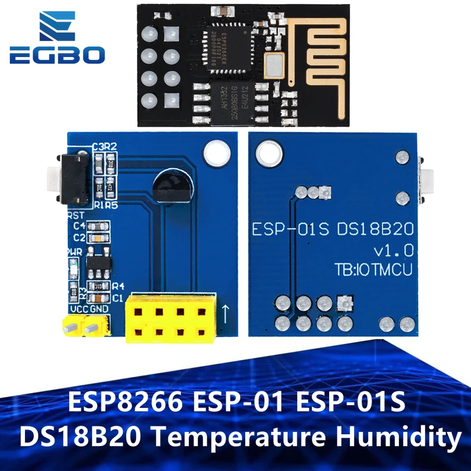 ESP8266 ESP-01 ESP-01S DS18B20 Modul snímača vlhkosti teploty ESP8266 WIFI NODEMCU SMART HOME DIY KIT (s ESP01)