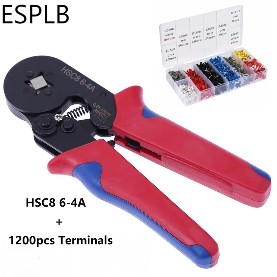 ESPLB Mini Crimping Plier HSC8 6-4 HSC8 6-6 0,25-6MM2 HSC8 6-4A 0,25-10MM2 Kliešte ručné náradie Terminály
