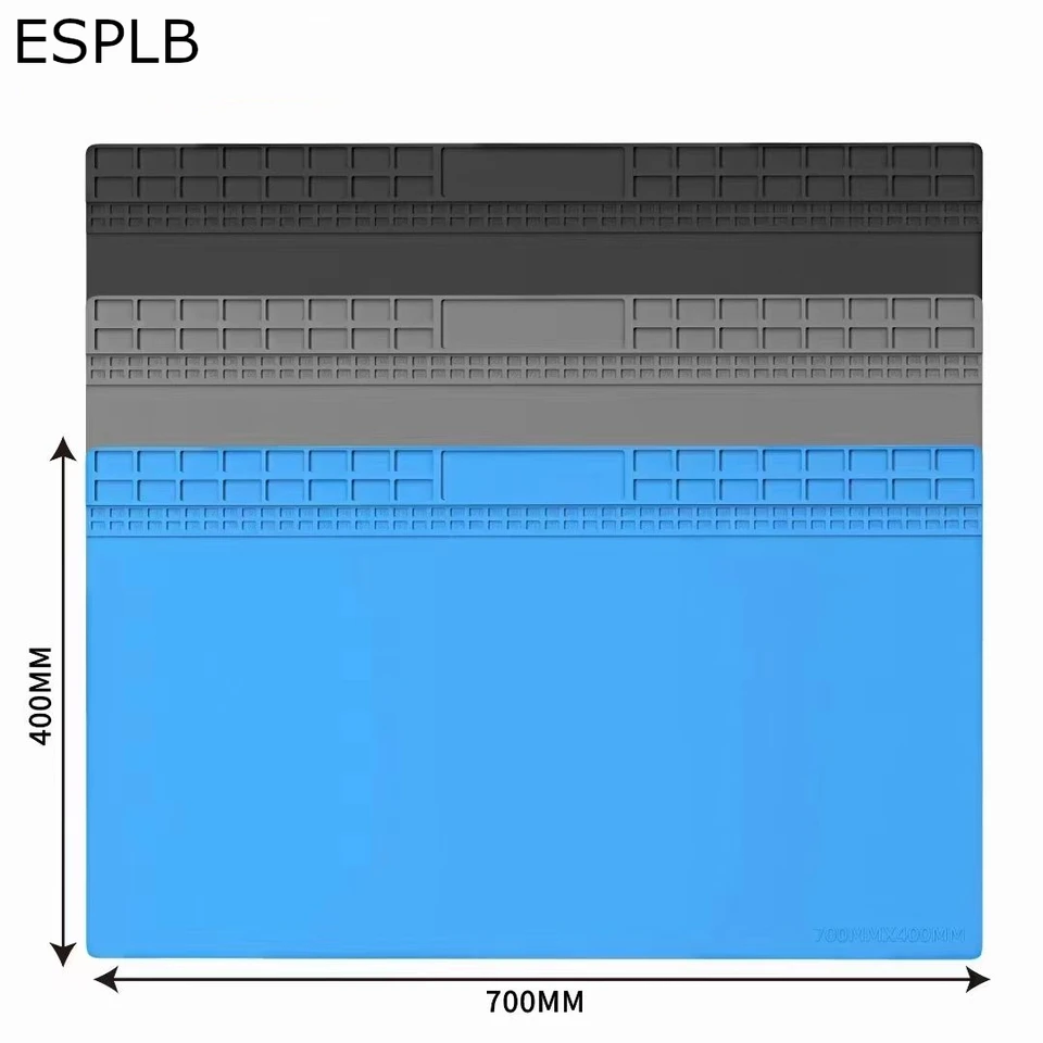ESPLB najväčší 700x400mm opravárenský izolácia Pracovná podložka Čistá kremíková podložka Grey/Blue/Black BGA, ktorá odolná voči tepelne rezistentnej stanici odolnej voči teplu