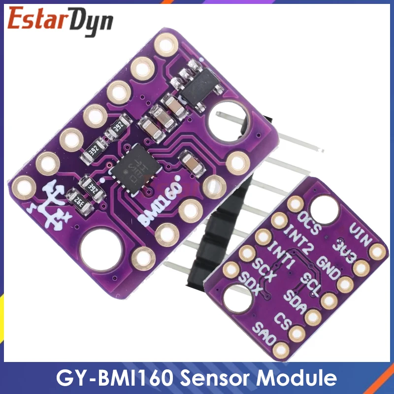 ESTARDYN BMI160 GY-BMI160 6DOF 6-osová rýchlosť gravity gravity akcelerometra senzorového modulu IIC I2C SPI Komunikačný protokol 3-5V