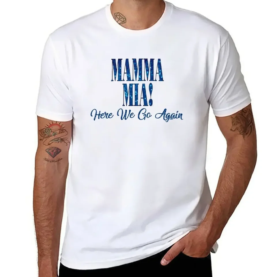 Estetické oblečenie Vintage s krátkym rukávom TEE pánske bavlnené tričká mama mia // mamma mia //