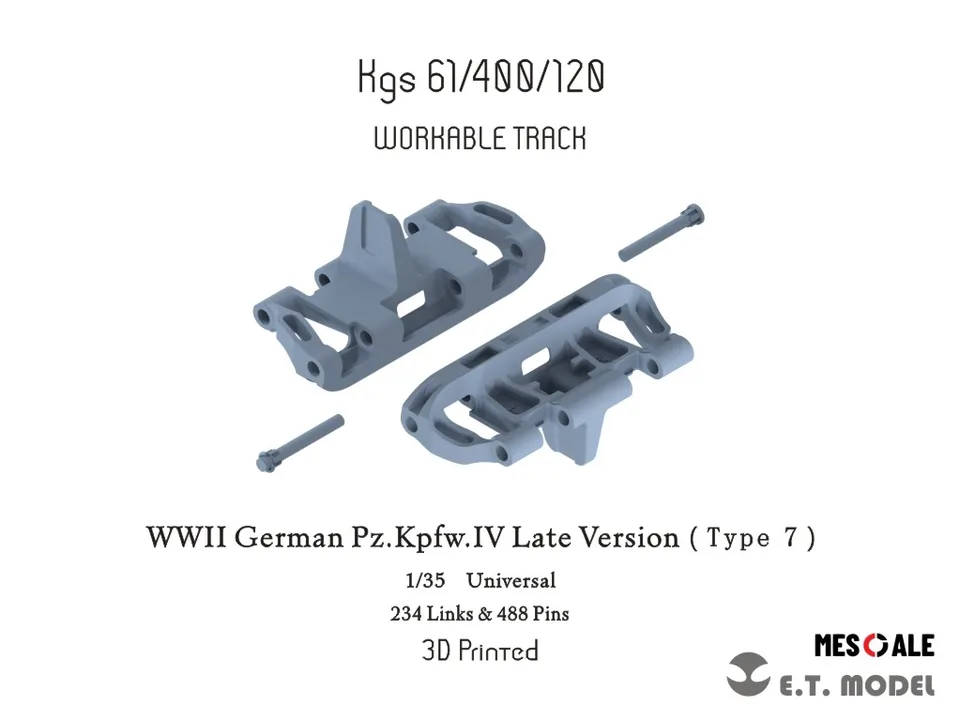 ET Model P35-049 1/35 WWII nemecký PZ.KPFW.IV Neskorá verzia （Typ 7） Pracovná dráha Universal (No Tank)