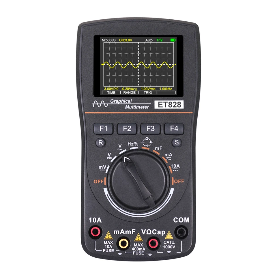 ET828 2 v 1 osciloskopu multimetrový digitálny 1MHz 2,5 mspsový testovací merač odporu