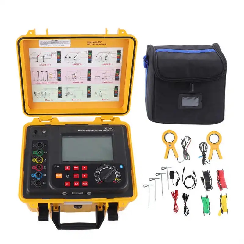 ETCR3200C tester odporu vodotesného dvojitého svorky Testovací nástroj na meter