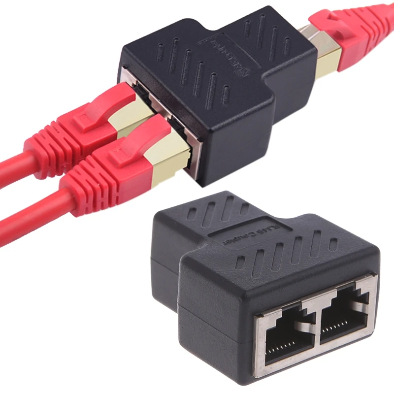 Ethernet Splitter RJ45 Káblová spojka 1 až 2 ženský adaptér vysokorýchlostný internetový LAN Network Connector 2 porty