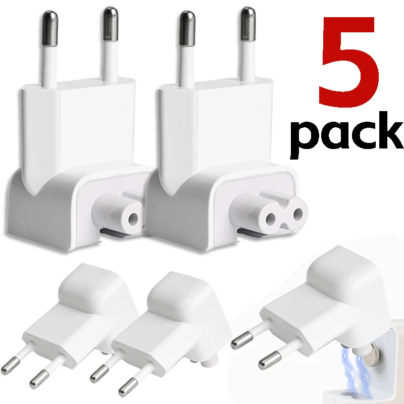 EU Plug Power Adapter Converter Converter Converter Duck Hlava pre MacBook Magsafe 45/60/85W pre iPad 10W/12W nabíjacie adaptéry