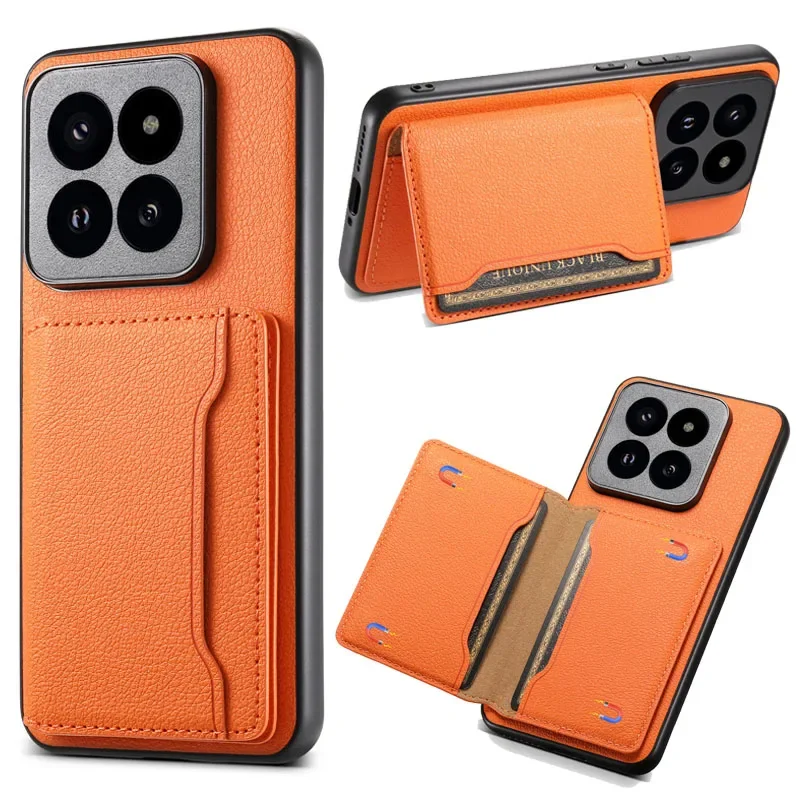 Eucagr Luxusný multifunkčný kožený peňaženkový puzdro pre telefón Coque pre Xiaomi 14 Ultra 13 Pro Ultra Poco F5 Držiak na kartu držiteľa karty