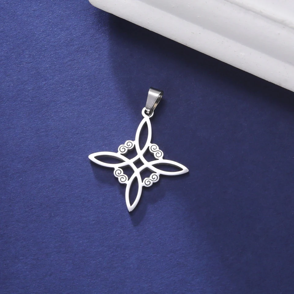 Eueavan 5ks čarodejnícky náhrdelník Zúčastniť sa z nehrdzavejúcej ocele kúzla Wicca Amulet DIY šperky výroby doplnkov