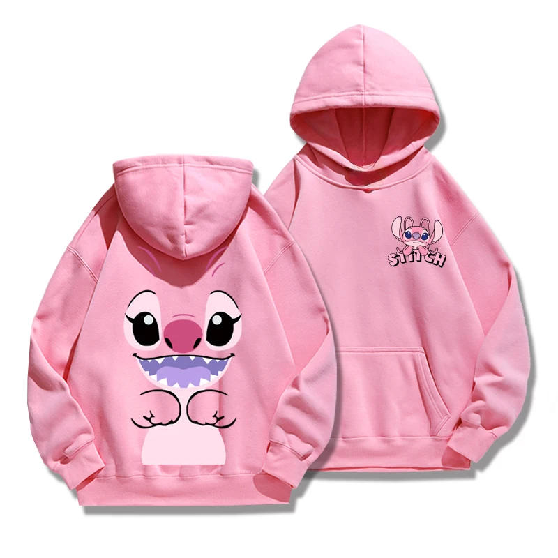 Euro American Disney Stitch a anjelské párky Pánske dámske voľné športové mikiny Y2K Street Fashion Módne všestranný kabát