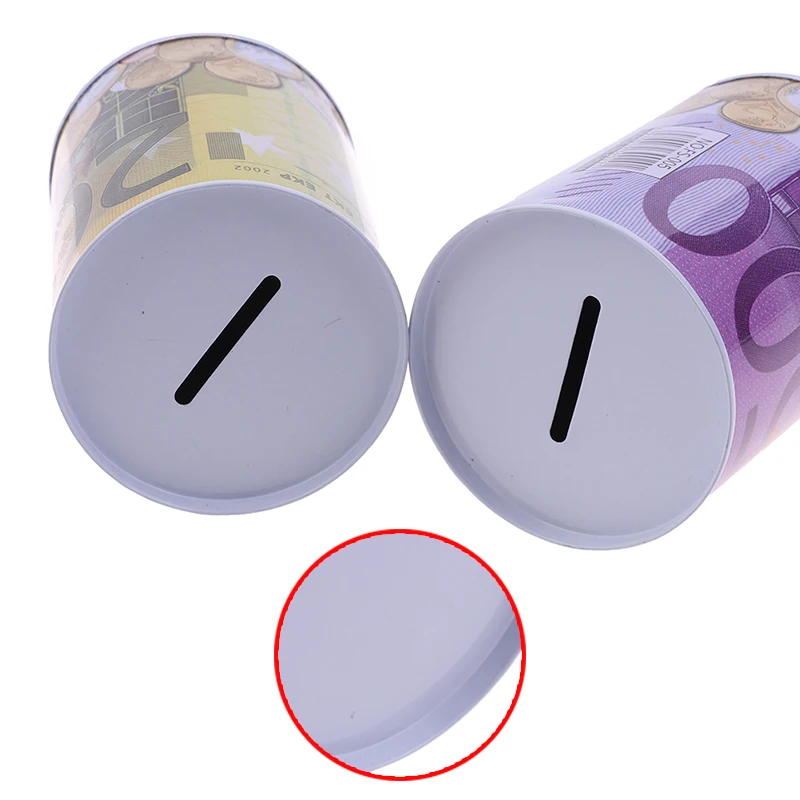 Euro Dollar Money Box Bezpečný valcový bánk Piggy Bank Banks pre mince schránky