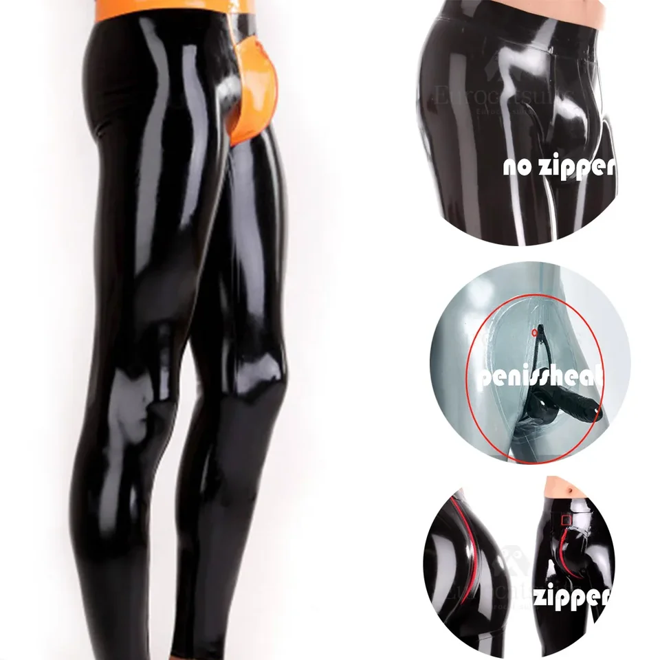 Eurocat obleky latexové mäkké nohavice dlhé gumové nohavice latexové legíny s kodíckymi mužmi sexy legíny ručne vyrobené fetiš
