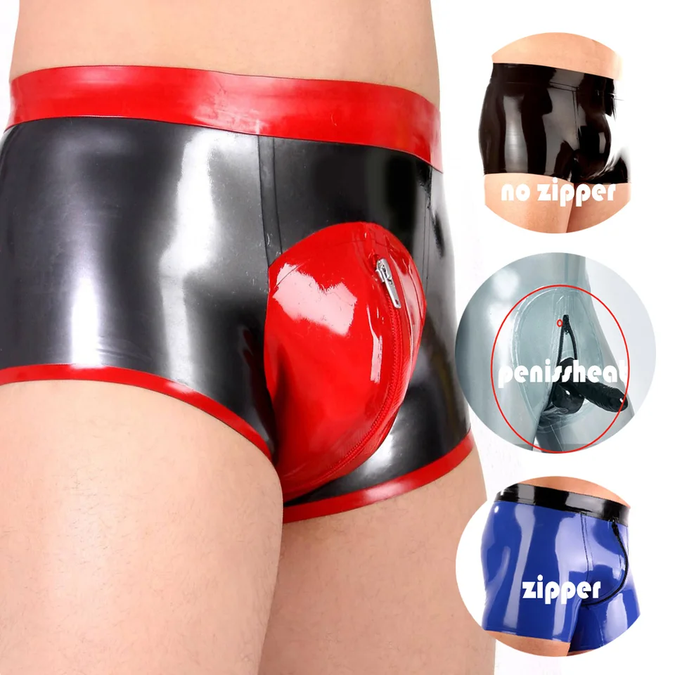 Eurocat obleky latexové nohavice Krátke gumové nohavice Pánske latexové šortky s rozkrokom Zip Men Sexy legíny ručne vyrobené fetiš klub