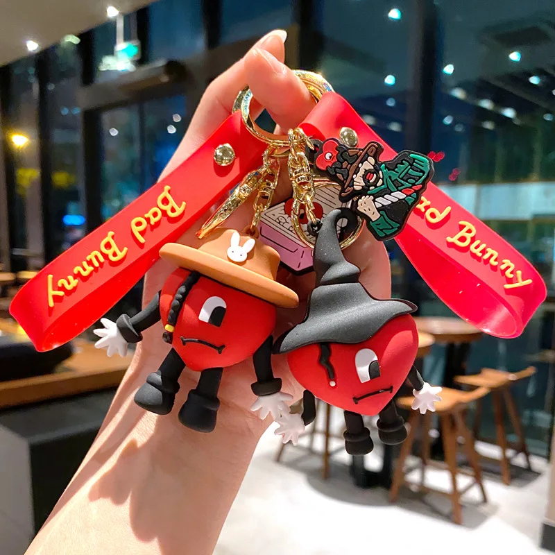Európa a Amerika cezhraničné Badbunny Bad Rabbit Keychain Cartoon Accessories Love Pendant Amazon rovnaký kľúč