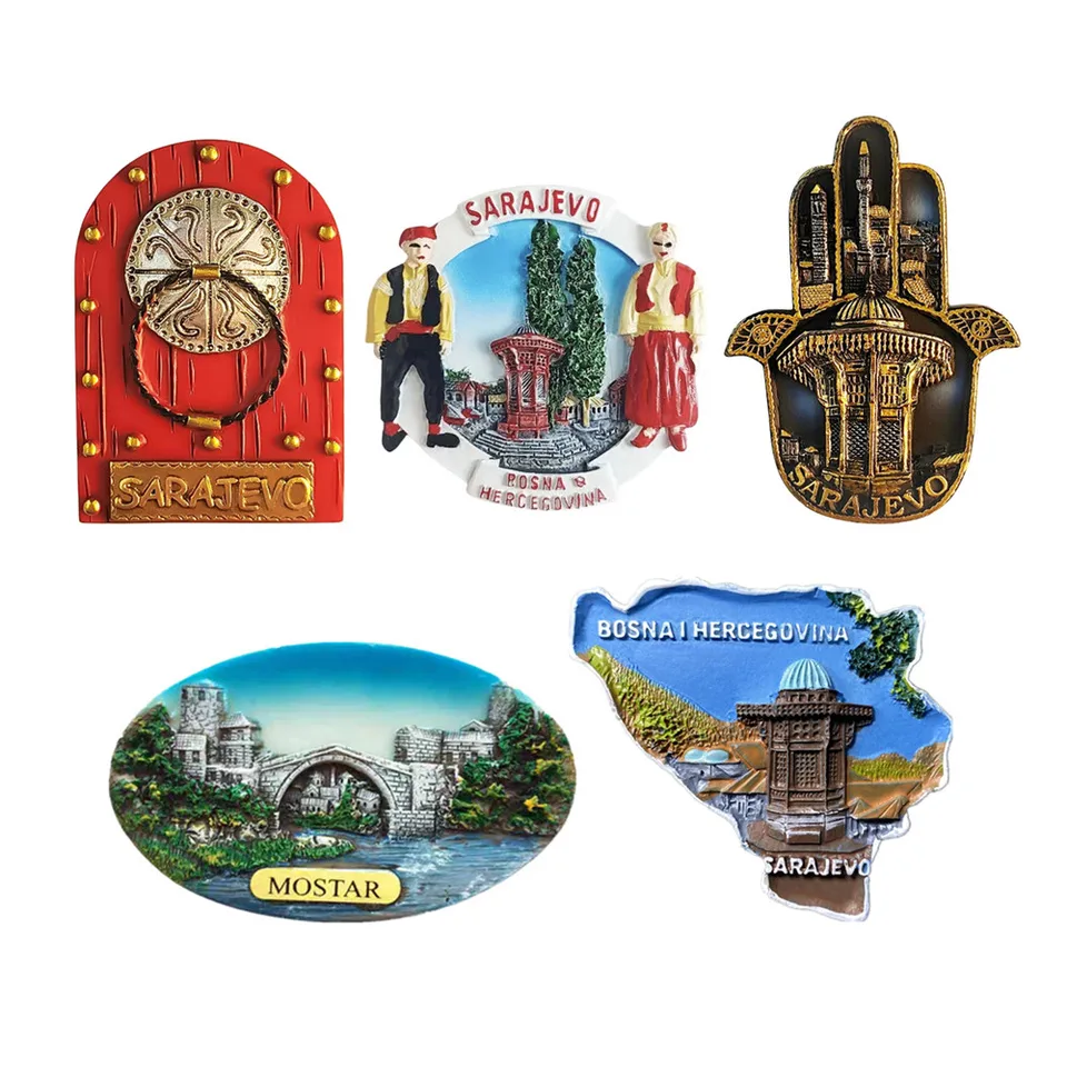 Európa Bosna a Hercegovina 3D chladnička Magnets Tourism Souvenir Turistické suveníry remeselníc