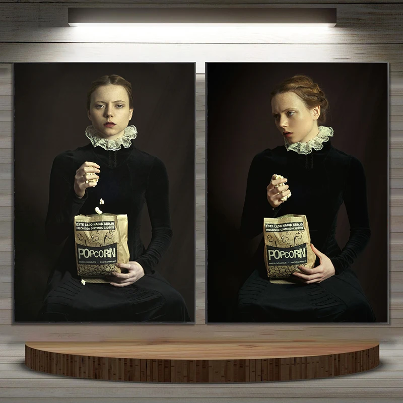 Európa francúzsky štýl popcorn girl plagáty a výtlačky vintage portrét nástenné umenie hd obrázky maľba maľba obývacia izba domov dekor