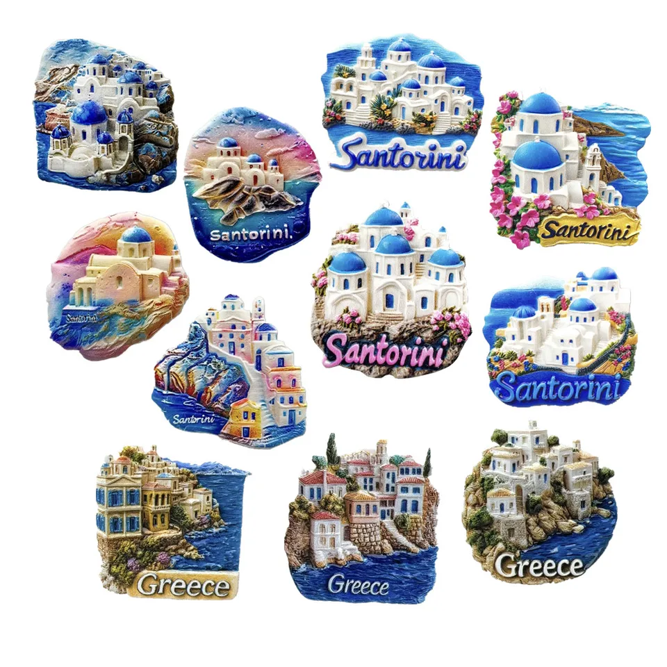 Európa Grécko Santorini Resin 3D chladnička Magnety cestovný ruch suveníru chladnička nálepka Researy Darček