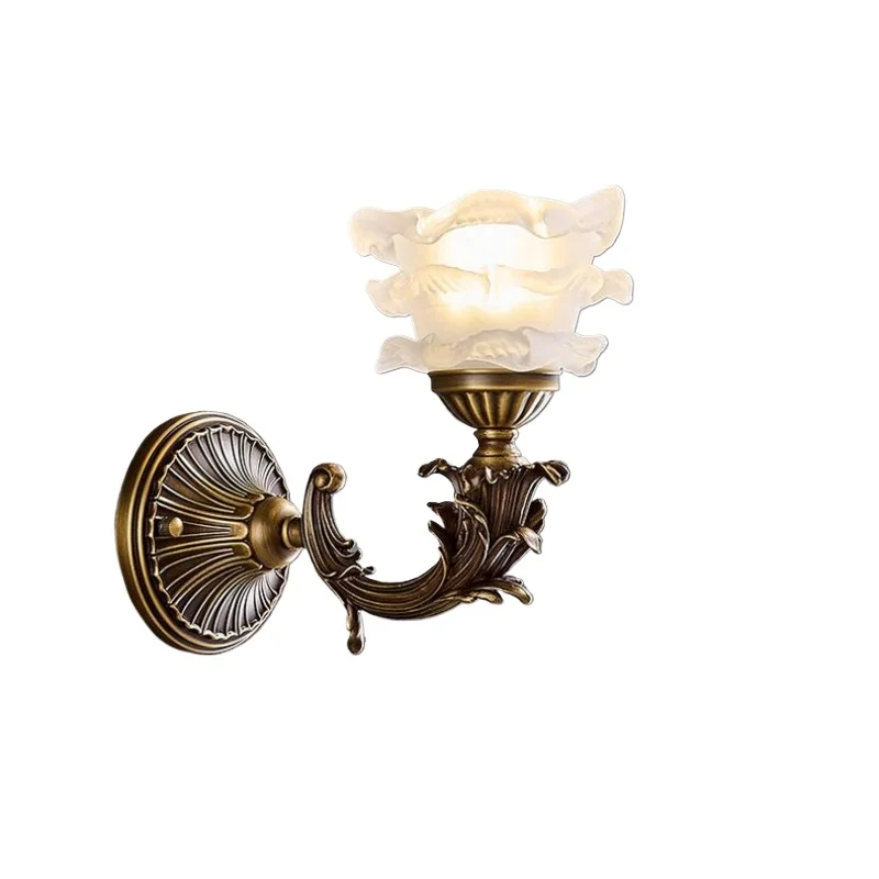 ## Európska nástenná lampa, staré medené sklo mramorové nástenné lampa, hororová reštaurácia E14 G9 Žiarovka