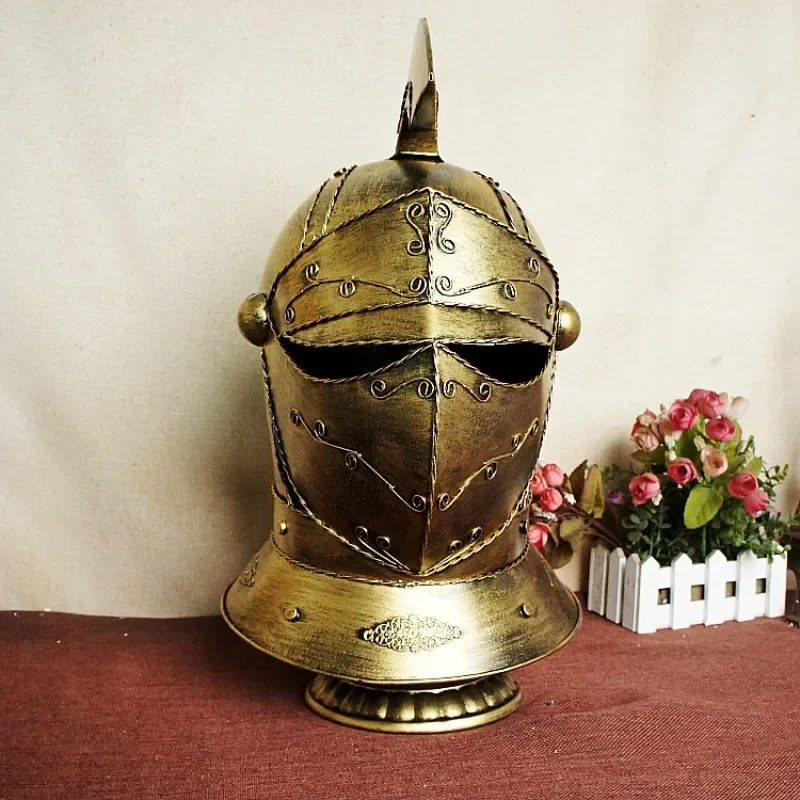 Európska retro bojovnica Ríma Sparta Warrior Helmet Model Bar Decoration Photography Ress for Restaurant Desk Dekorácie