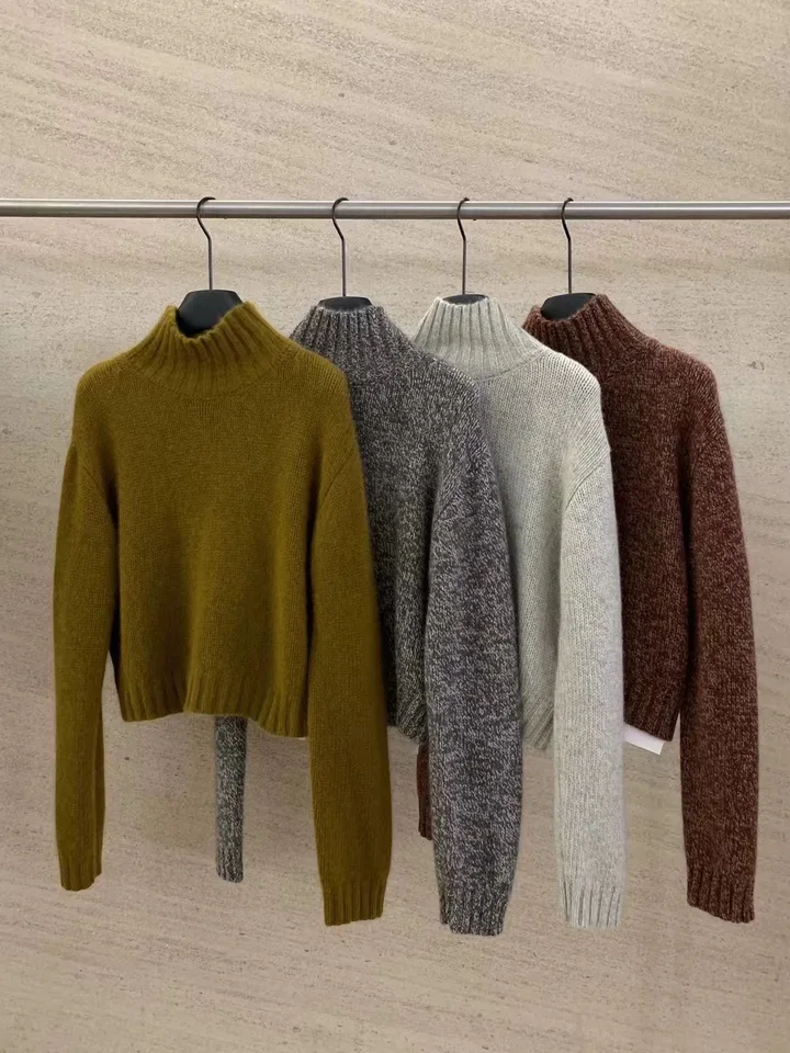 Európska stanica Turtleneck Krátky 100% kašmír