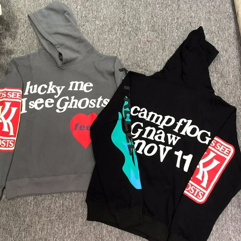 Európska verzia Kanye West Fleece Hoodie High Street Men CPFM XYZ KIDS Vidieť duchovné ženy.