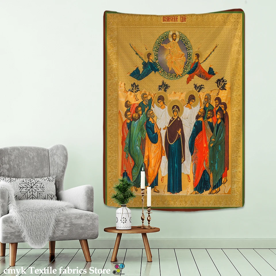 Európska viera kresťanstvo Klasický Boh Ježiš Kristus Kristus Tapestry Wall zavesenie prikrývky Domáce dekorácie kresťanské výrobky