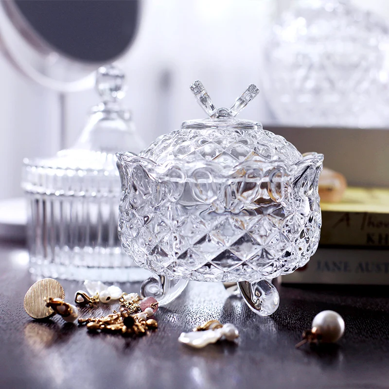 Európske krištáľové sklenené cukrovinky s vekom Storage Jar