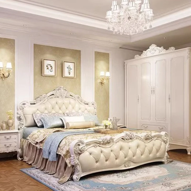 Európsky špičkový rám s dvojlôžkovým rámom estetický majster King Veľkosť dvojčatá Ráme Luxury Nordic Wood Cama Box Casal Nordic Nábytok