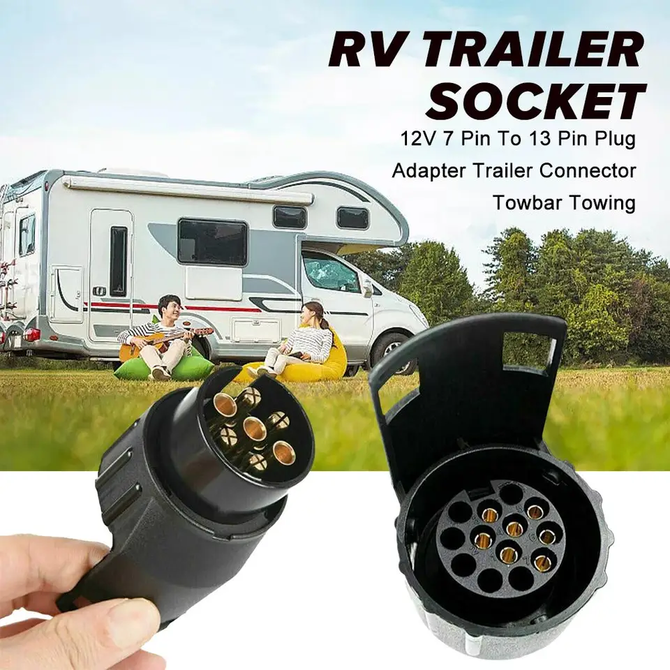 Európsky štandard 7p až 13p Mini adaptér RV prívesový vozík automobilový objímka Vodotesné príslušenstvo Plug Adapter Trailer K2G4