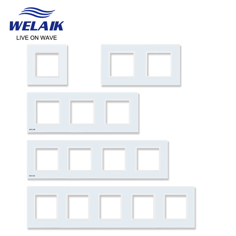 Európsky štandard EÚ EU Európsky štandard 80*80 mm Svetlá stena dotykový prepínač zásuvok štvorcový otvor Crystal-sklo panelové diela DIY Modul A18W1