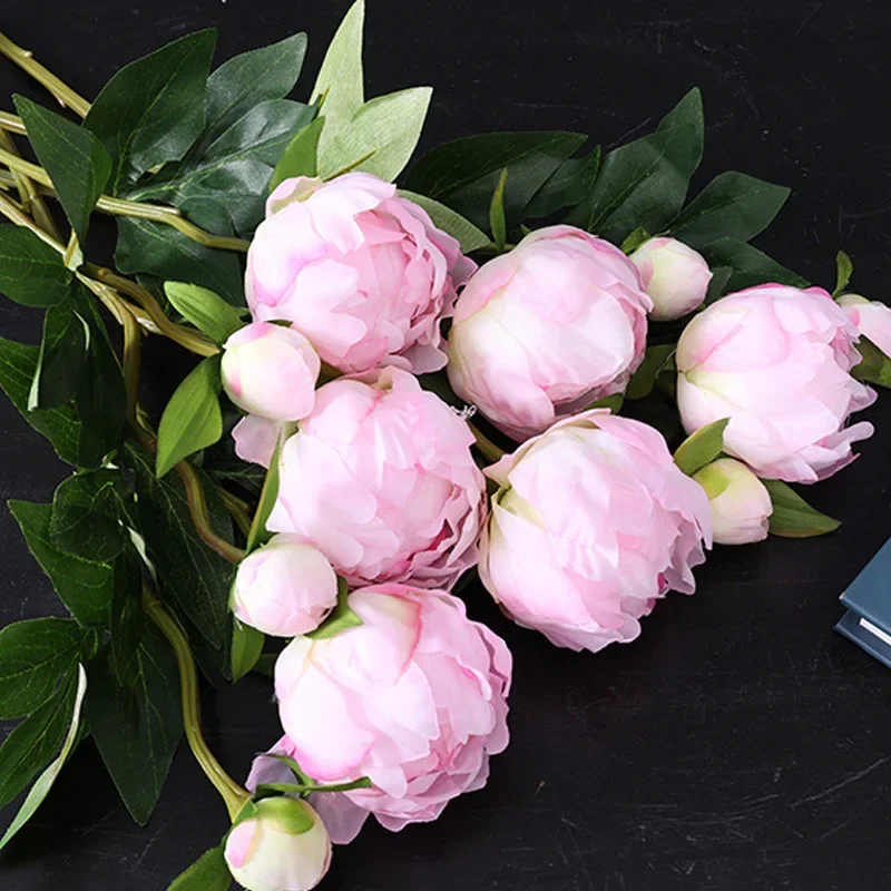 Európsky štýl 2 Simulovaná peony Svadobný dom Soft Decoration Aranžovanie kvetinové usporiadanie hodvábne kvetinové aranžmán kvet