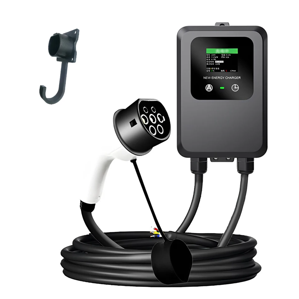 EV WALLBOX 5M 7KW 32A Nabíjacia stanica CAR HOME EV WALLOX ELEKTRICKÝ CAR WALLbox s 5 m farebnou obrazovkou+karta+karta