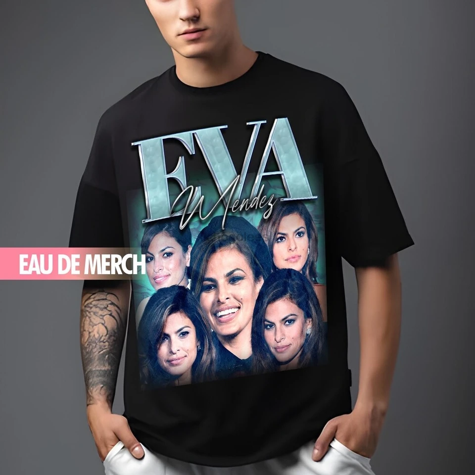 Eva Mendes Tees Eva Mendes Vintage košeľa Eva Mendes 90. rokov tričko Eva Mendes Tribute Merch Eva Mendes pocta TEE Eva Mendes FA