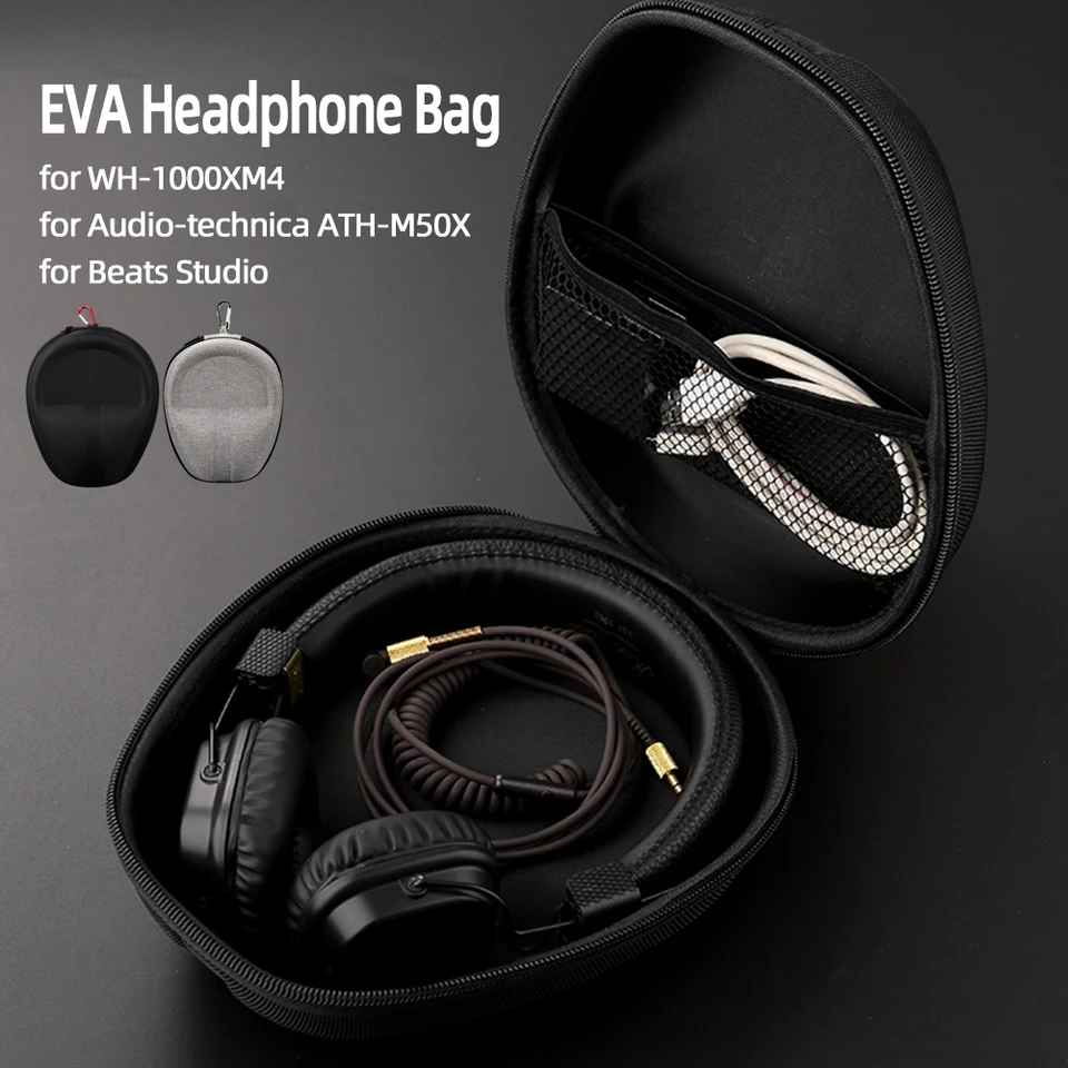 EVA pre slúchadlá prepravy prepravy puzdra s háčikom pre Sony WH-1000XM4 pre Xiaomi Audio-Technica Ath-M50x ATH-M20X Beats Studio Studio