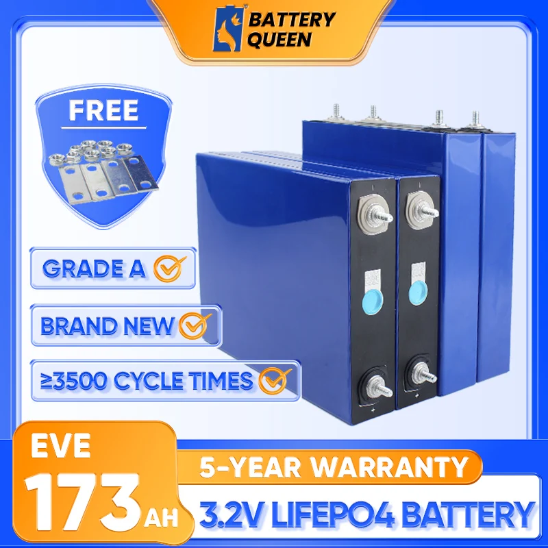 EVE 173AH LIFEPO4 Batéria 3.2 V Nabíjateľné hranolové batérie Originálna úplne nová čerstvá bunka pre slnečnú loď loď RV 4-16 PCS