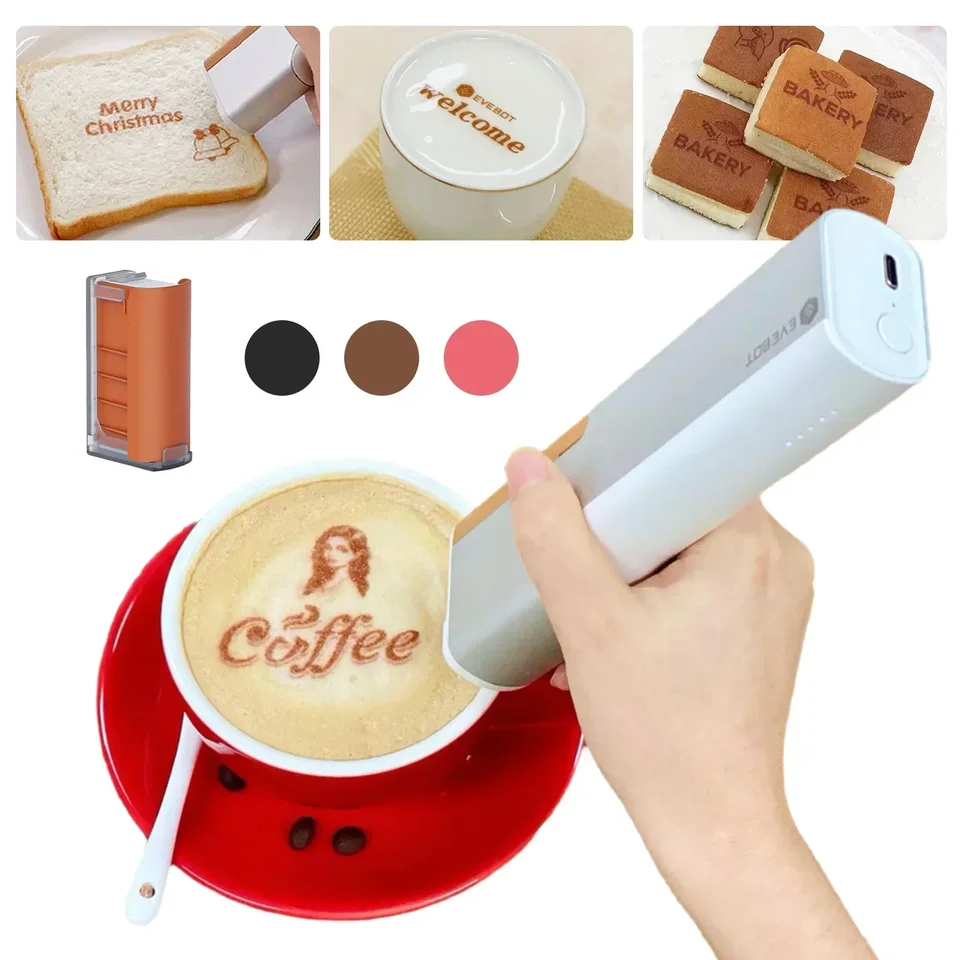 Evebot printpen ručná potravinová tlačiareň Prenosná mini káva latte art atrament pre domácich majstrov dizajn bt wireless for Restaurants