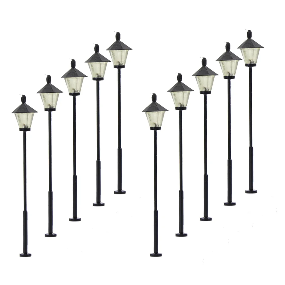 EVEMODEL LYM09 10ks modelové železnica LED 1: 160 LAMPS Street Lights N Stupnica 4,5 cm 12V