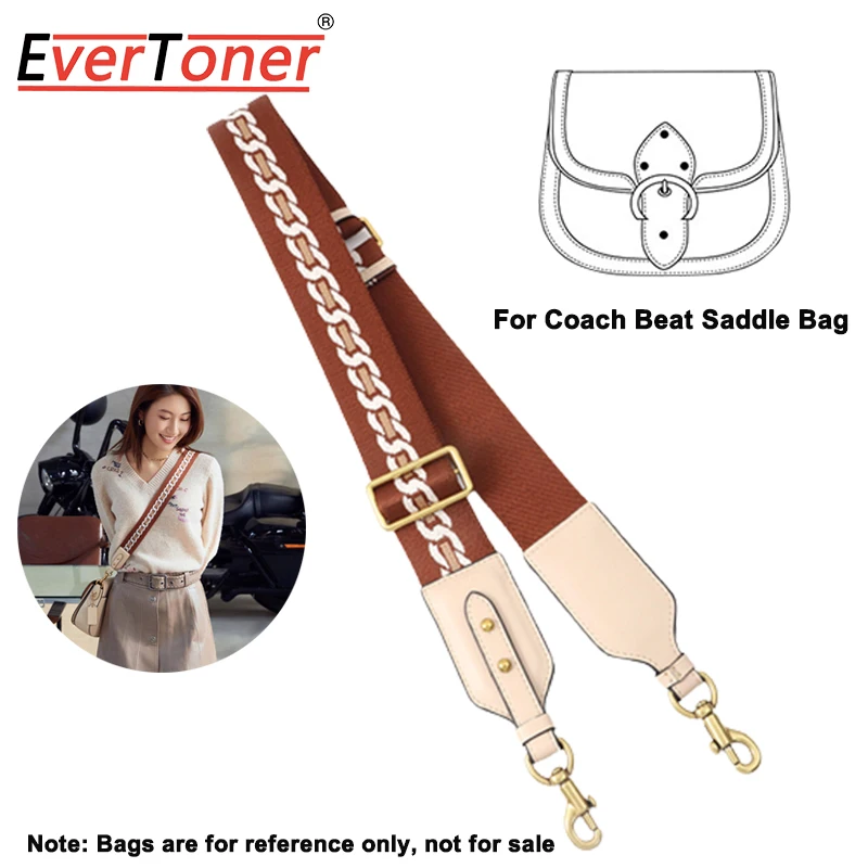 Evertoner pre Coach-Beat Saddle Bag nastaviteľný náhradný široký ramenný popruh plátno zostrihá kožené tašky