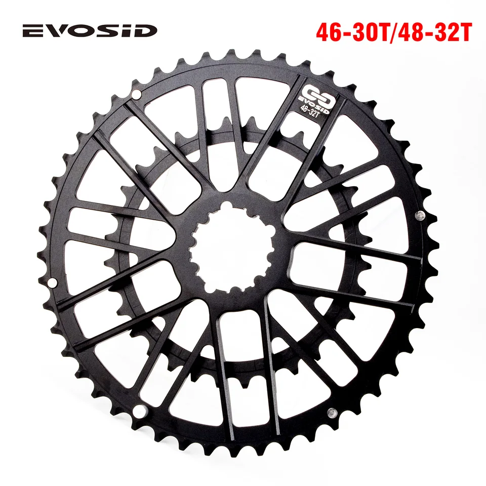 EVOSID 48-32T 46-30T RAIDRING ROAD ROAD ROAD Dvojitého reťazca CNC Gravel Bike Chain Wheel pre GXP 9/10/11/12 Speed ​​Crankset