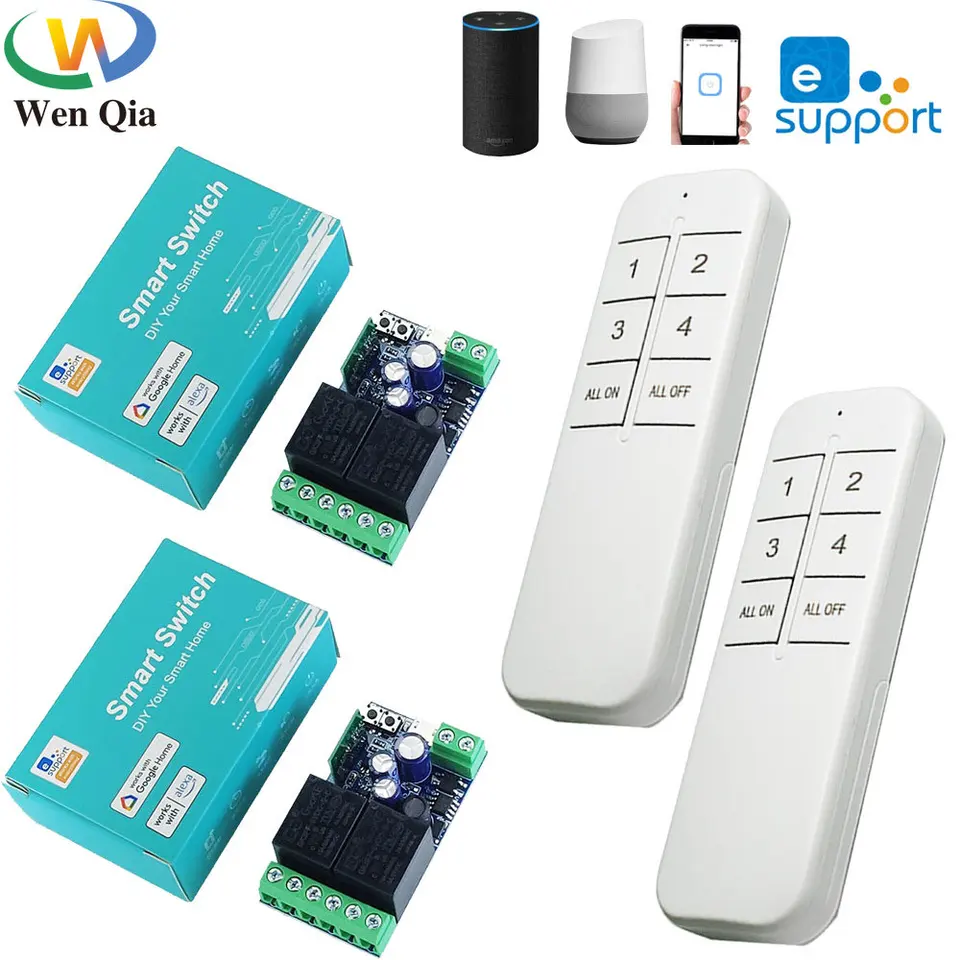 Ewelink Switch WiFi RF prepínač diaľkového ovládača DC 7V 12V 24V 48V 2CH prijímač relé na časovanie pre garáž/motor/svetlo, pracujte s Alexou