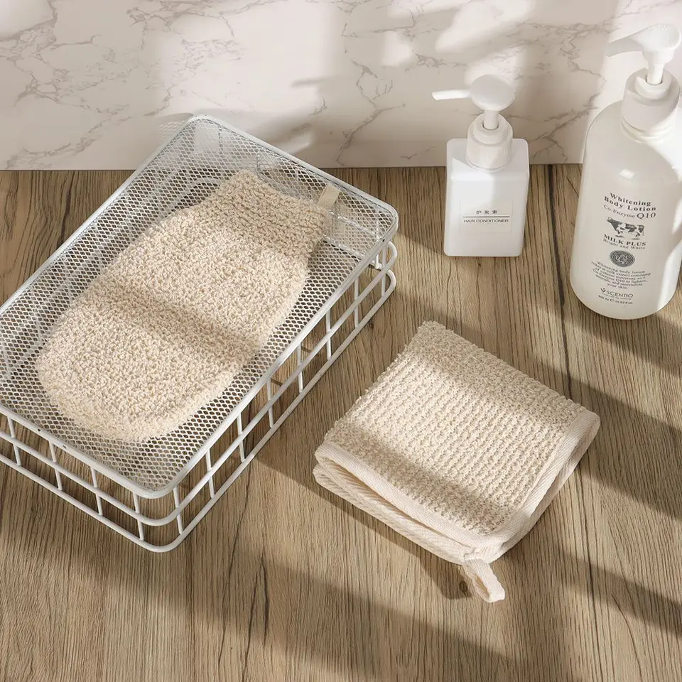 Exfoliačné sprchové rukavice Prírodný vegetatívny materiál tela pračk