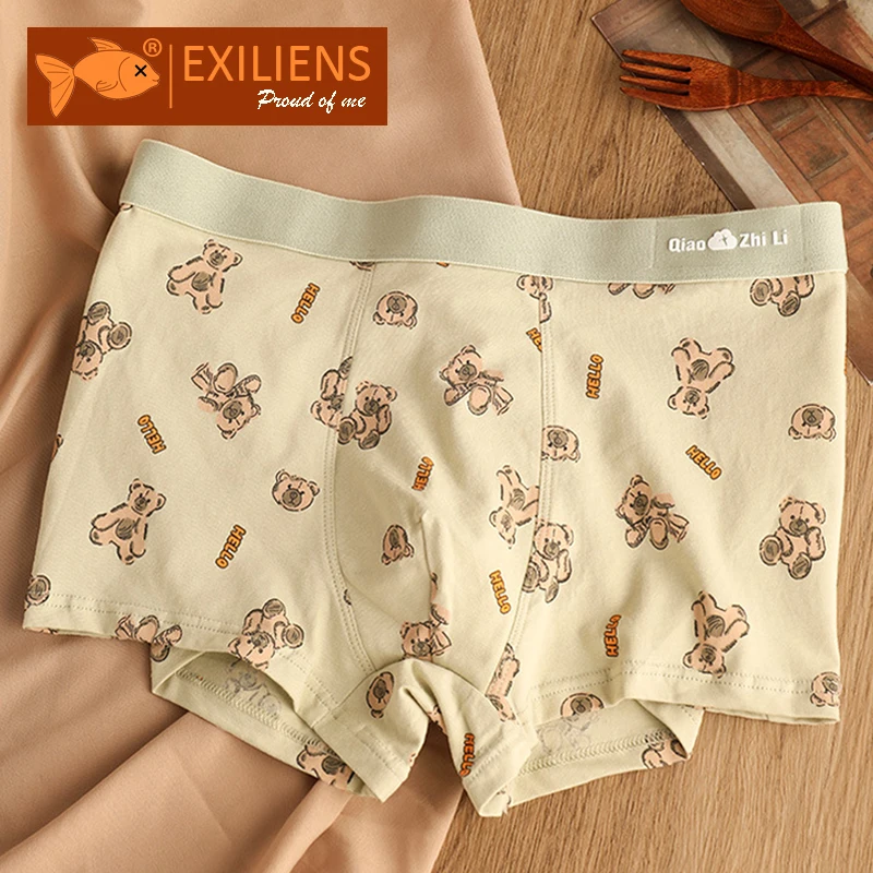 Exiliens Hello Bear Cotton Boxer Men spodná bielizeň bermuda ropa interiérové ​​pánske boxery cuecas maskulinas muž calzoncillos m-3xl k41-jh