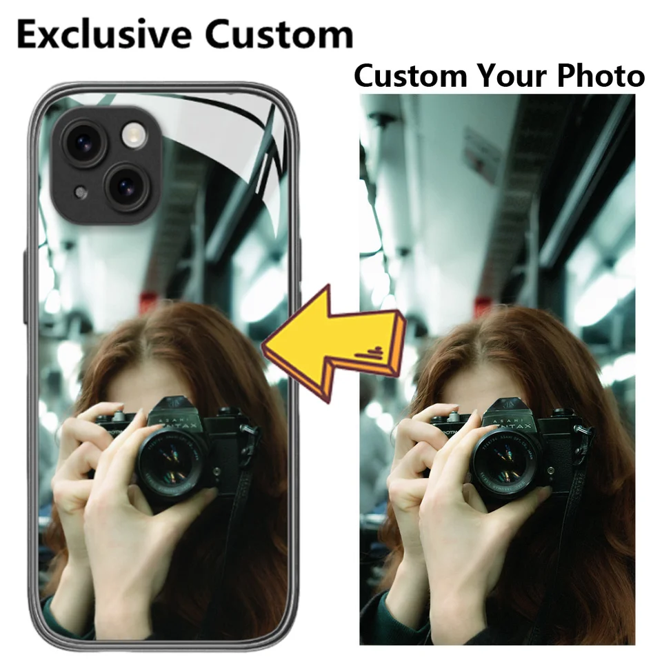 Exkluzívne vlastné personalizované sklo TPU Puzdro pre iPhone 16 15 14 13 plus 12 11 pro xs max