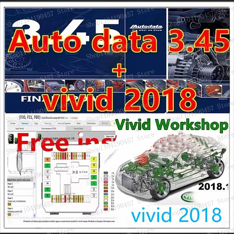 Exkluzívny diagnostický nástroj Autodata 2024 s Vivid 2018 Data a Atris-Technik. Dodáva sa so softvérom Autodata 3.45