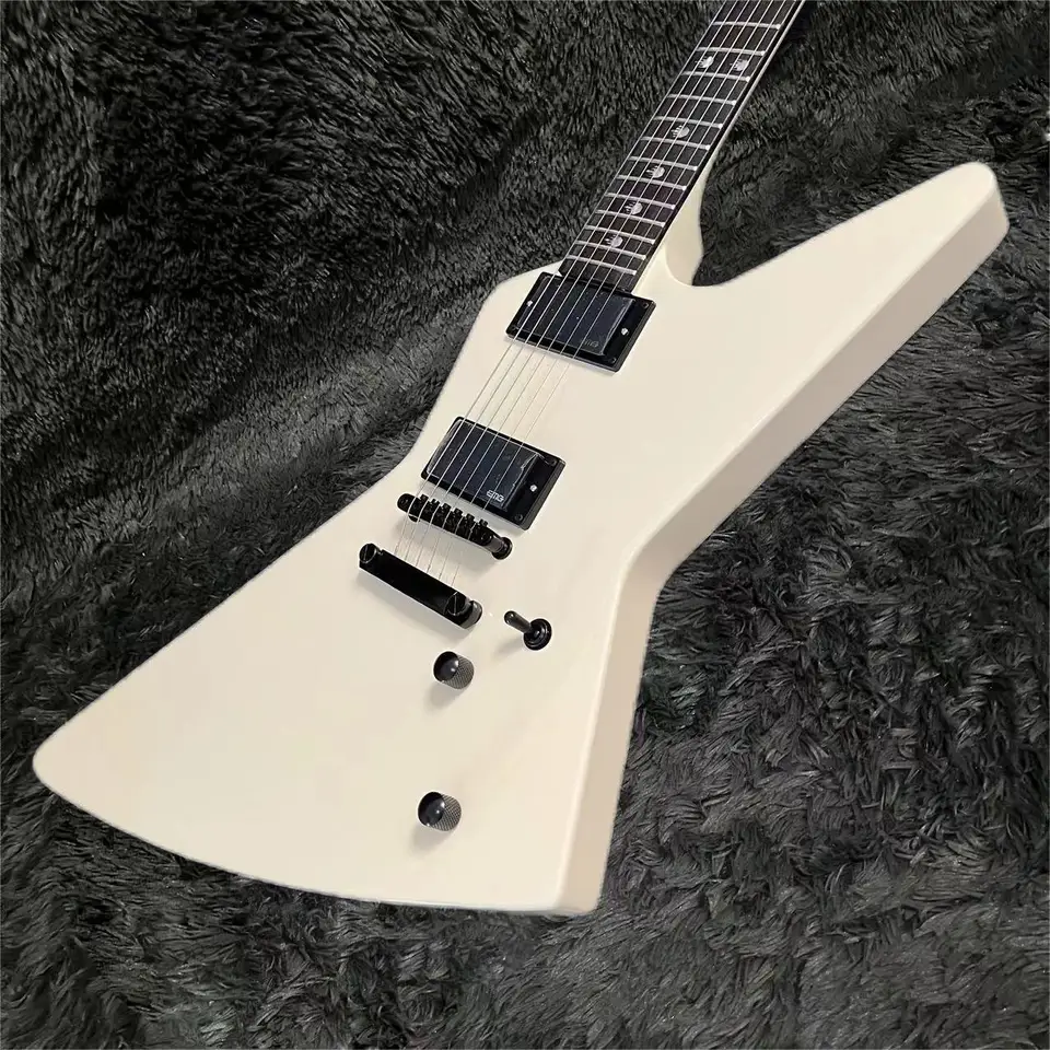 Explorer Elektrická gitara mahagón Body krém biela farba Rosewood hmatníka vysokokvalitná Guitarra Doprava zdarma